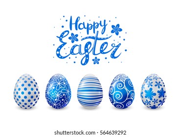 Blue Easter eggs for Your design