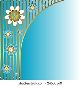Blue Easter  floral  background (vector)