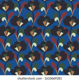 blue eastern tile flower vector pattern