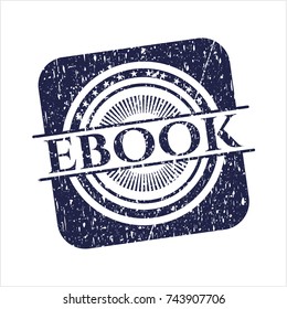 Blue ebook grunge stamp