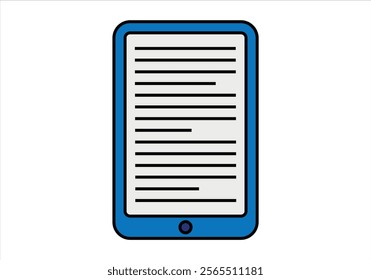 Blue e-book on white background