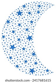Blue eclipse glitter stars icon Vector 9