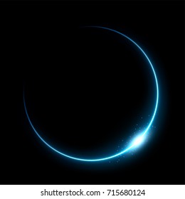 Blue eclipse, Suitable for product advertising, natural events, horror concept and other. Vector Illustration