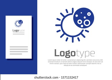 Blue Eclipse of the sun icon isolated on white background. Total sonar eclipse. Logo design template element. Vector Illustration
