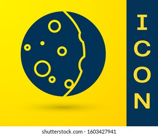 Blue Eclipse of the sun icon isolated on yellow background. Total sonar eclipse.  Vector Illustration