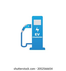 Blue Eco Electric - electric vehicle  Fuel Pump Vector Icon