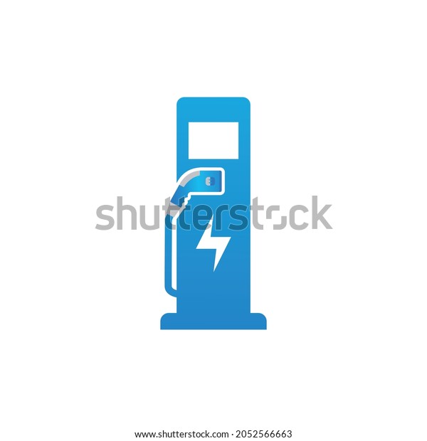 Blue Eco Electric - electric vehicle  Fuel Pump\
Vector Icon