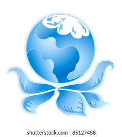 Blue Ecology Logo 3, vector