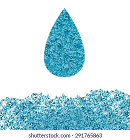 Blue ecology water drop vector background concept made of fragments
