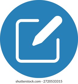 Blue edit icon . Edit text icon with pencil sign . Edit button icon . Vector illustration