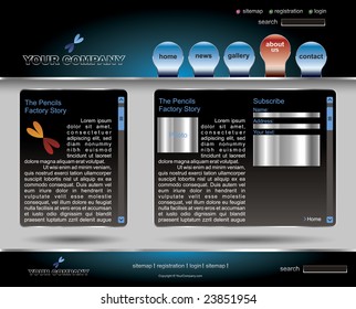 Blue editable full website template