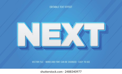 Blue editable text effect, bold text style