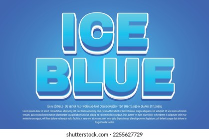 Blue editable text effect template use for logo and business brand