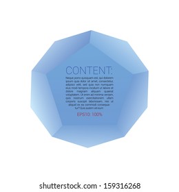Blue edition of an abstract geometric three dimensional - 3d  scalable  vector graphics for banner, badge, button, content holder or for universal use 
