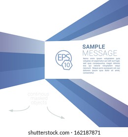 Blue edition of retro lines abstract geometric layout or wallpaper or brochure and infographics composition with simple minimal 3d perspective color concept shapes are running into the corners