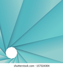 Blue edition of a scalable eps10 vector of an abstract geometric and central composed minimal background in turquoise for web, banner or wallpaper base for  printed presentation, brochure or animation