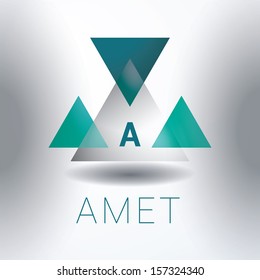 Blue edition of a scalable eps10 vector abstract minimal geometric background or icon  with a composition of four triangles for universal use 