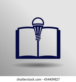 Blue Education Icon on a gray background