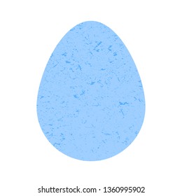Blue egg in pastel color. Grunge stylized easter egg. Element for decoration and decoration. Retro style. Vector illustration.