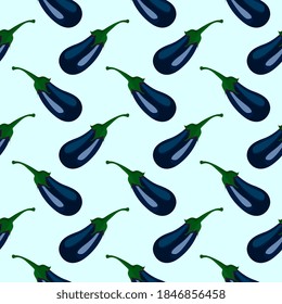 berenjena azul, patrón sin fisuras sobre fondo azul.