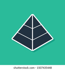 Blue Egypt pyramids icon isolated on green background. Symbol of ancient Egypt.  Vector Illustration
