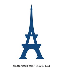 blue eiffel tower design over white