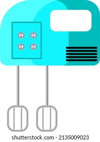 Blue electric blender, illustration, vector on a white background.