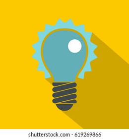 Blue electric bulb icon. Flat illustration of blue electric bulb vector icon for web