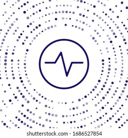 Blue Electric circuit scheme icon isolated on white background. Circuit board. Abstract circle random dots. Vector Illustration