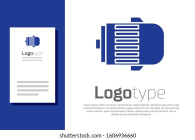 Blue Electric engine icon isolated on white background. Car alternator. Logo design template element. Vector Illustration