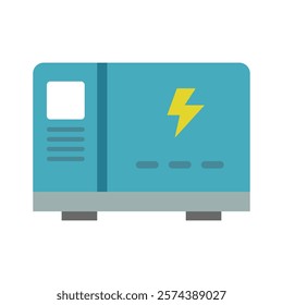 Blue electric generator icon. Vector.