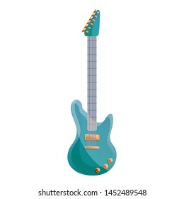 Blue electric guitar icon. Cartoon of blue electric guitar vector icon for web design isolated on white background