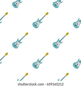 Blue electric guitar pattern seamless for any design vector illustration