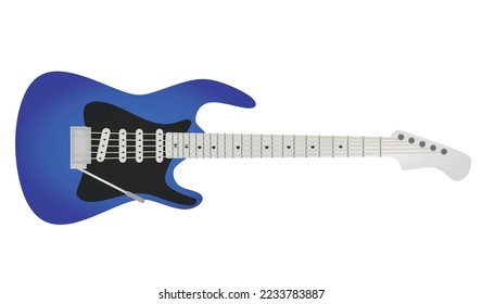 Blue electric guitar. vector illustration