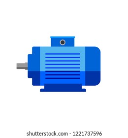Blue electric motor vector icon 