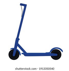 Blue Electric Scooter. Vector Illustration