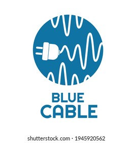 blue electrical cable logo concept design vector illustration