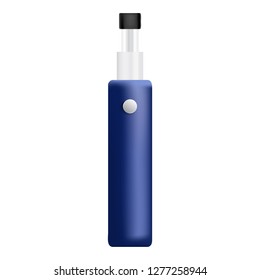 Blue electronic cigarette icon. Realistic illustration of blue electronic cigarette vector icon for web design