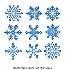 Blue Elegance Snowflake Vector Illustration