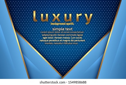 Blue elegant abstract background image Overlay geometric gold lines for modern template design.