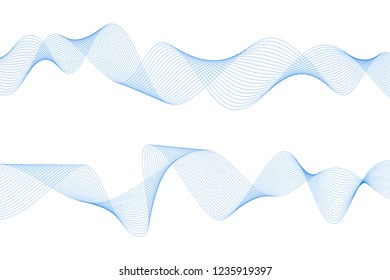 Blue elegant abstract background with smooth lines