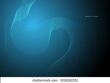 blue elegant business background vector  wave lines
