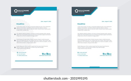 Blue elegant business letterhead template design