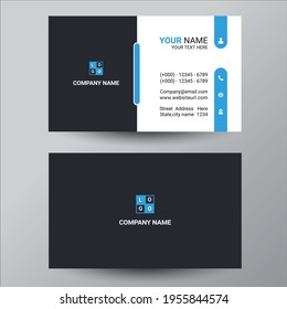 Plantilla de diseño de tarjetas de visita corporativa elegante azul	