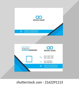 Tarjeta de visita corporativa elegante azul Vector Premium