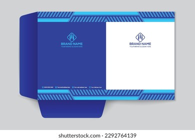 blue elegant corporate presentation folder design