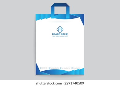 Blue elegant corporate shopping bag design