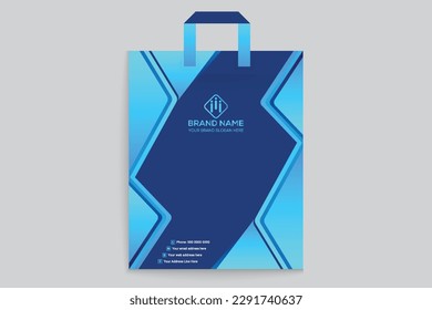 Blue elegant corporate shopping bag design
