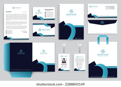 Blue elegant corporate stationery design