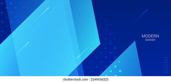 Blue elegant design geometric banner template 
